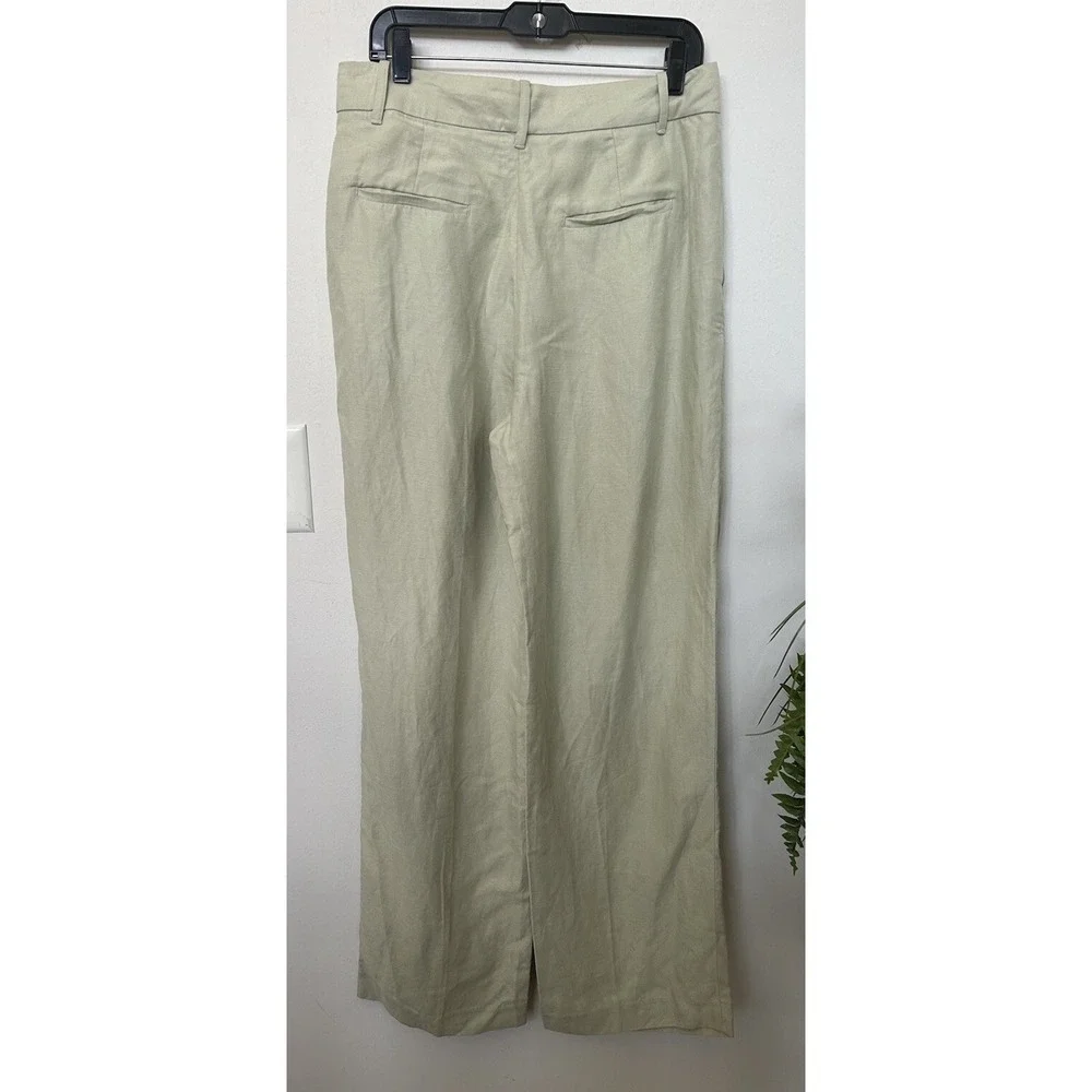 Aritzia Wilfred‎ The Effortless Sage Linen High Waist Women's Pants Wide Leg 12
